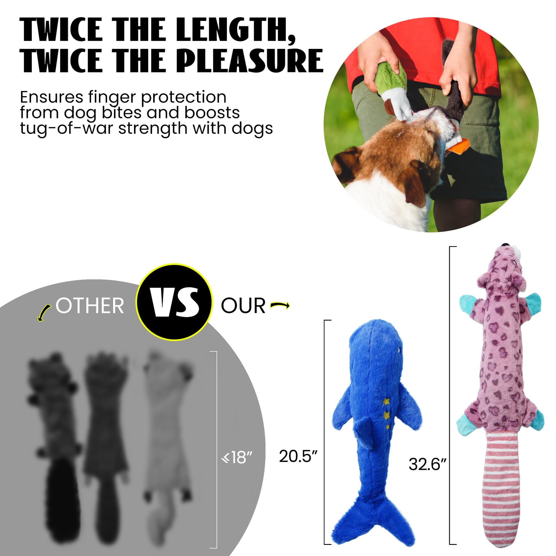 Nocciola 2-in-1 No Stuffing Crinkle Dog Toys with Soft and Toys