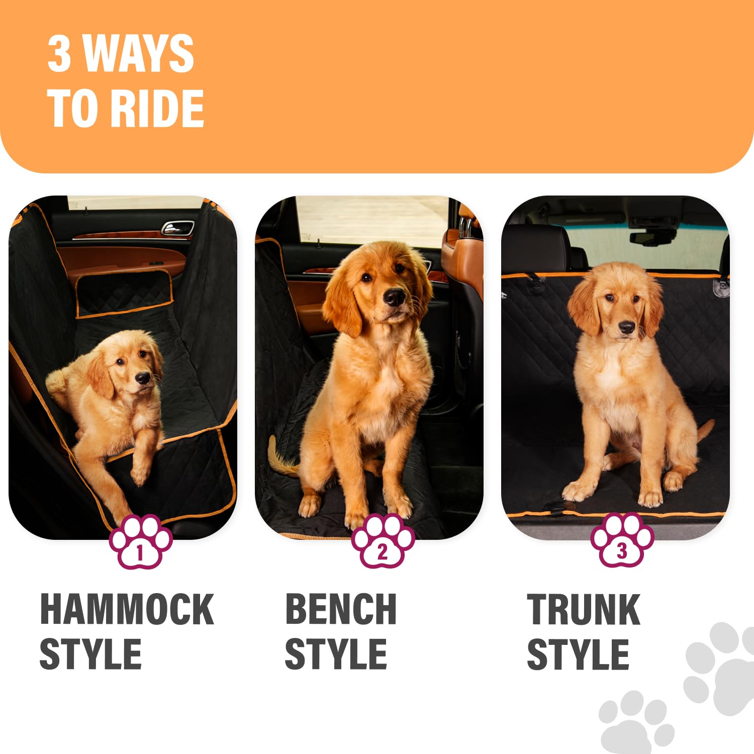 Active Pets Dog Car Seat Cover for Back Seat, Waterproof Pet Hammock