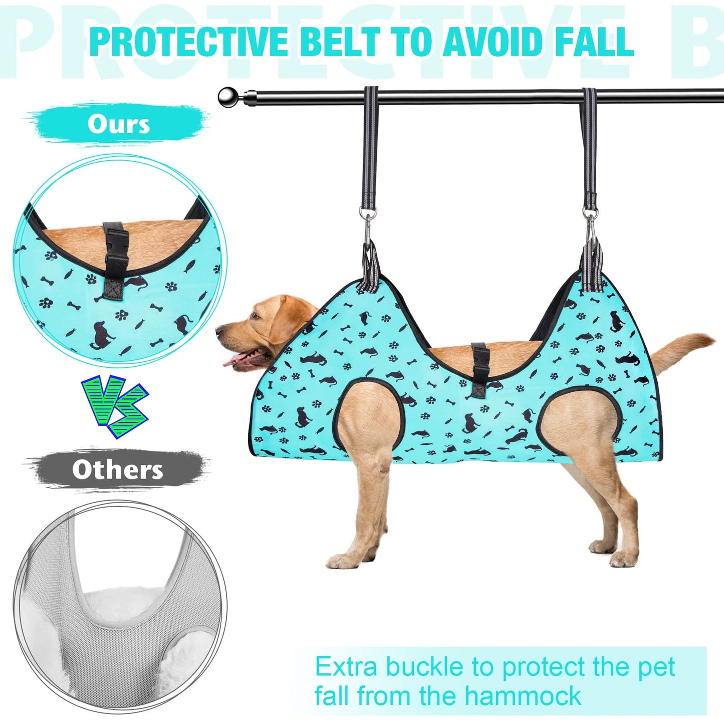 ATESON Dog Grooming Hammock Pet Harness for Grooming, Dog Sling