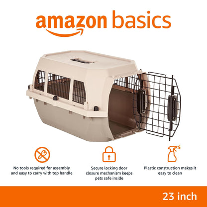 Amazon Basics Hard-Sided Dog and Cat Kennel, Single-Door Carrier