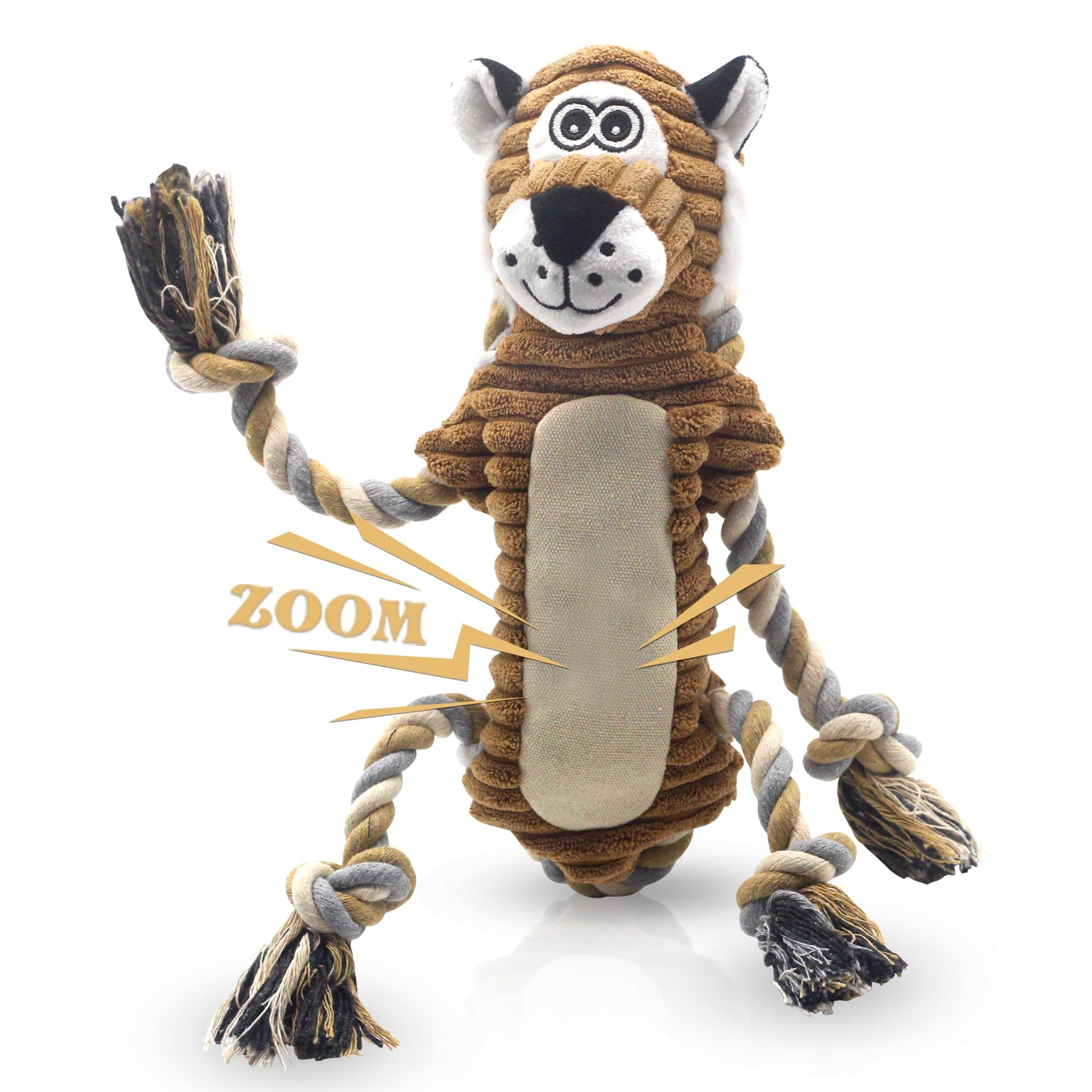 BUYPOW Squeaky Dog Toys, Interactive Tug of War Puppy Toys, Plush