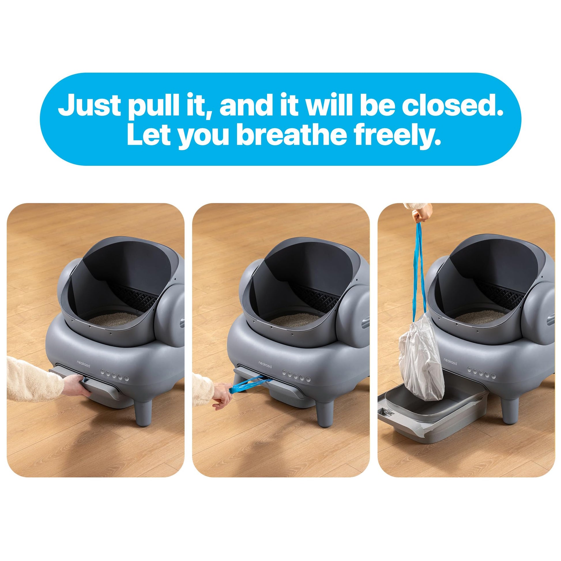 Neakasa Replaced Waste Bags-2 Rolls, Cat Litter Waste Receptacles Box