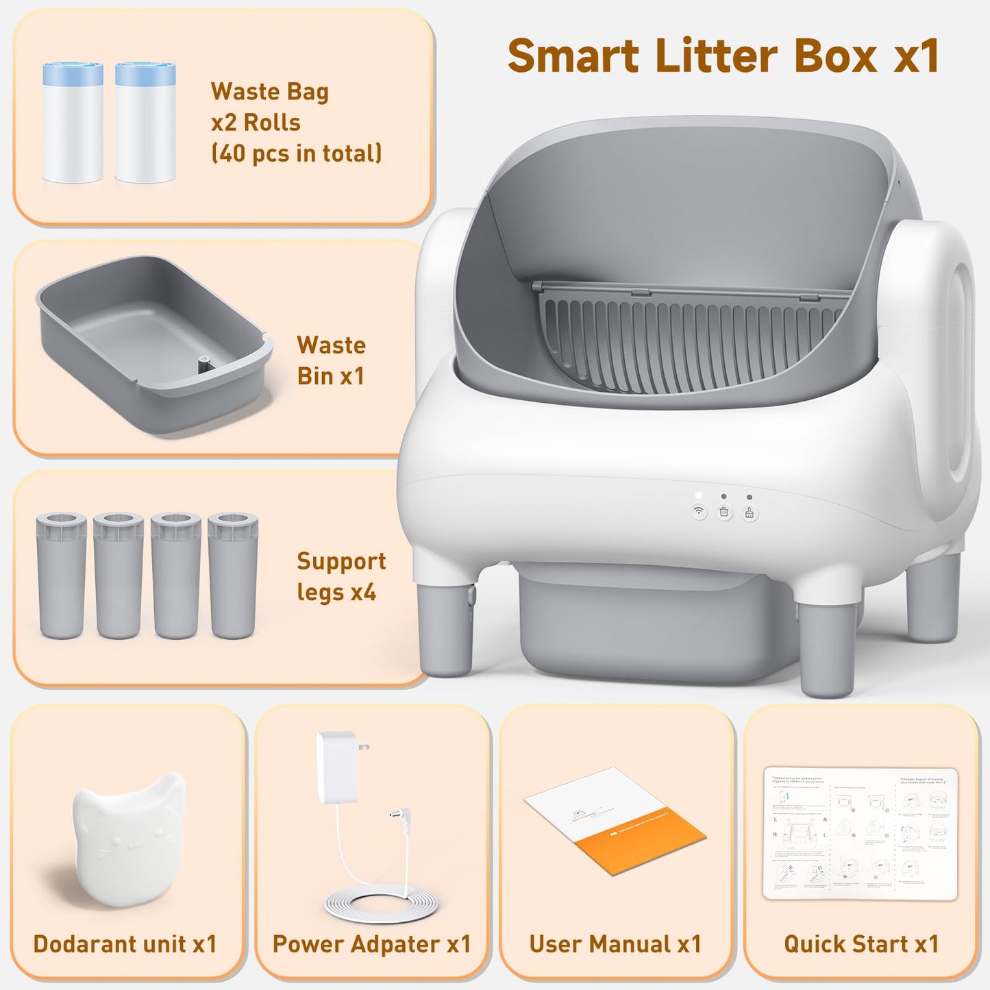 Hazrela Automatic Cat Litter Box,Self Cleaning Litter Box for Box