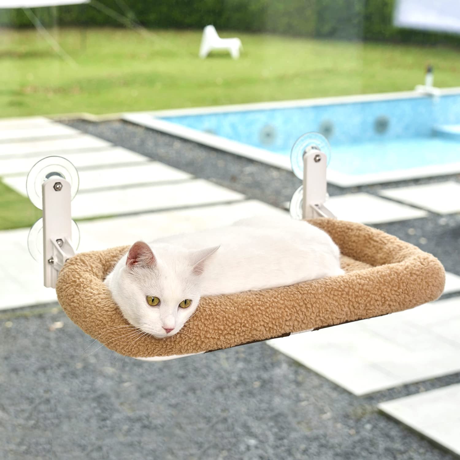 Zakkart Foldable Cat Hammock for Window Cordless, Machine Washable Bed