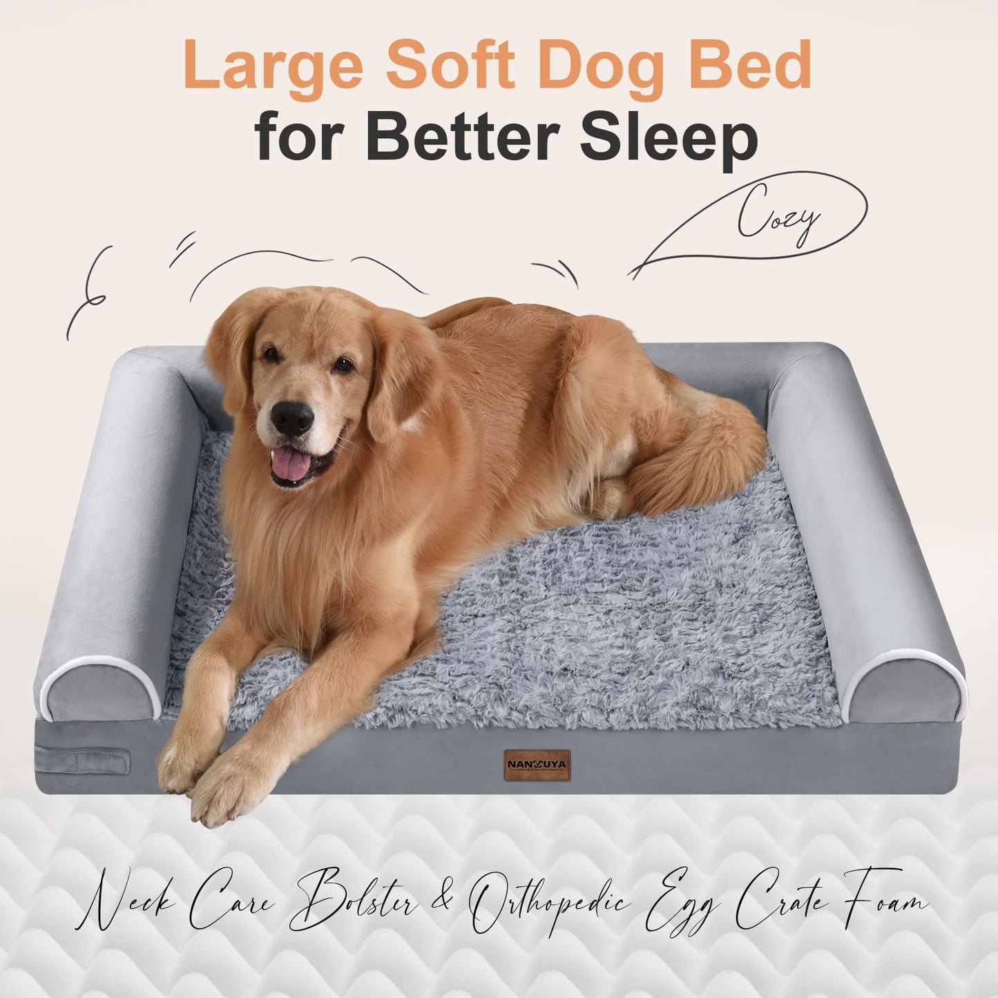 Large Dog Bed Orthopedic Washable: Beds Bolster XL Bed Large Big Bed