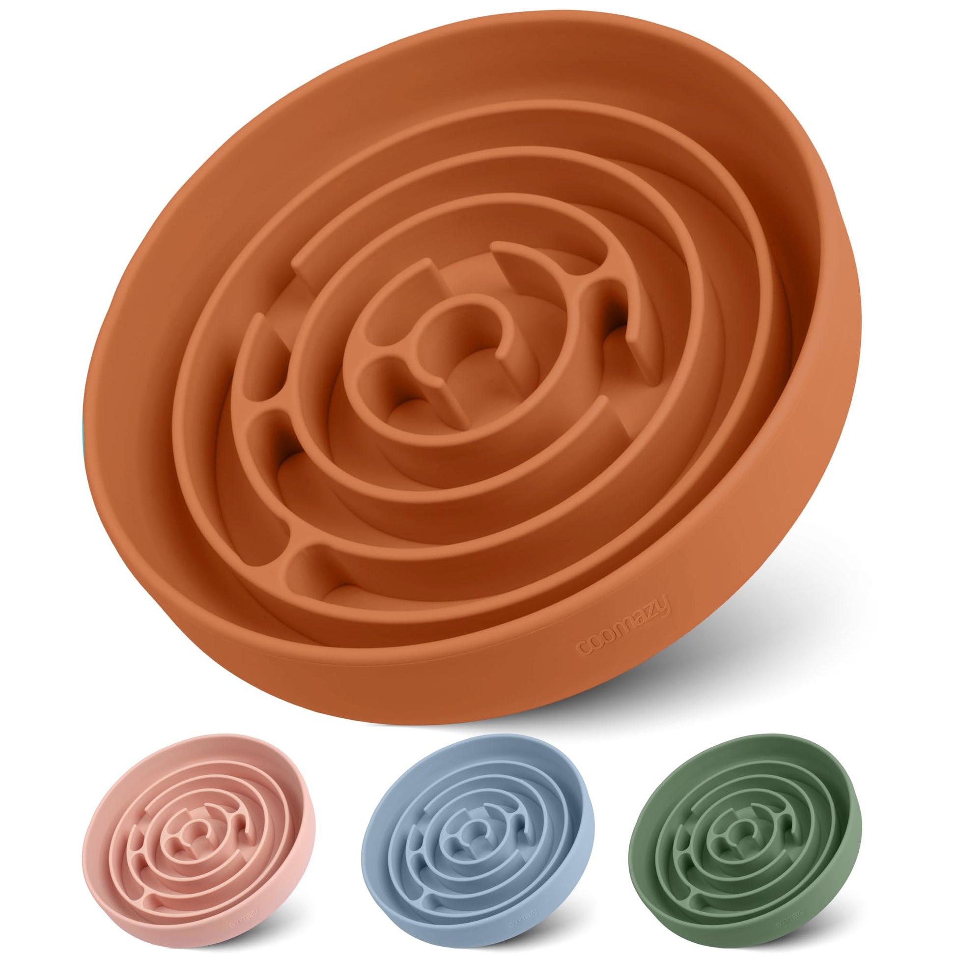 Coomazy Slow Feeder Dog Bowls, Silicone Dog Bowl with Suction Bowl