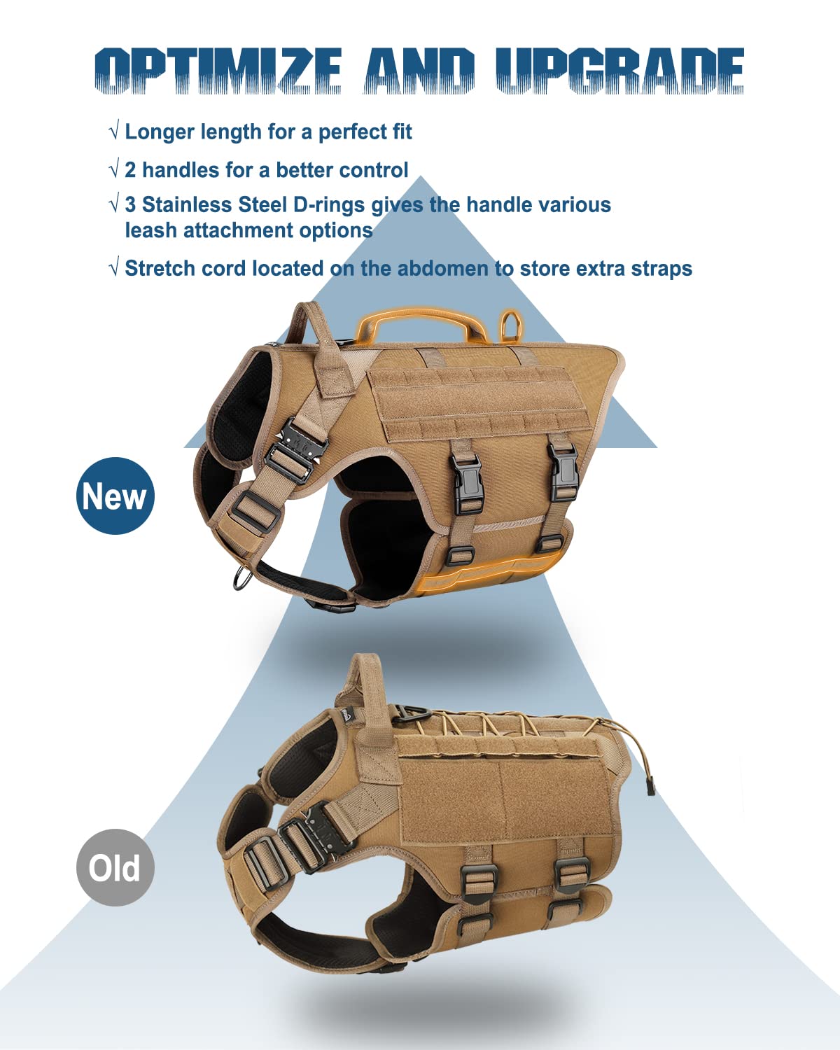 Tactical Dog Harness PETNANNY Service Dog Vest for Large Dogs Hook