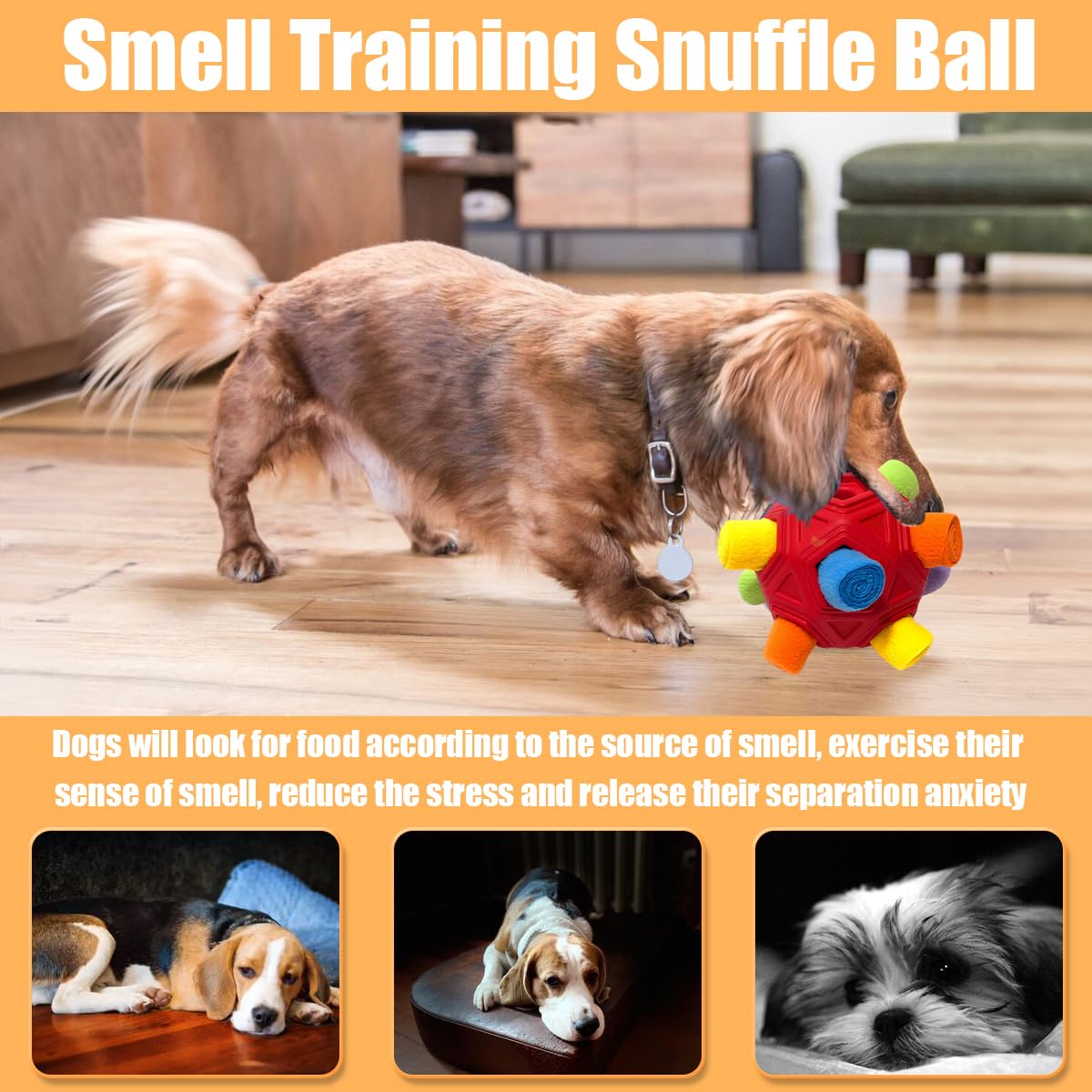 Dog Snuffle Ball-Interactive Puzzle Dog Toys Encourage Natural Chew