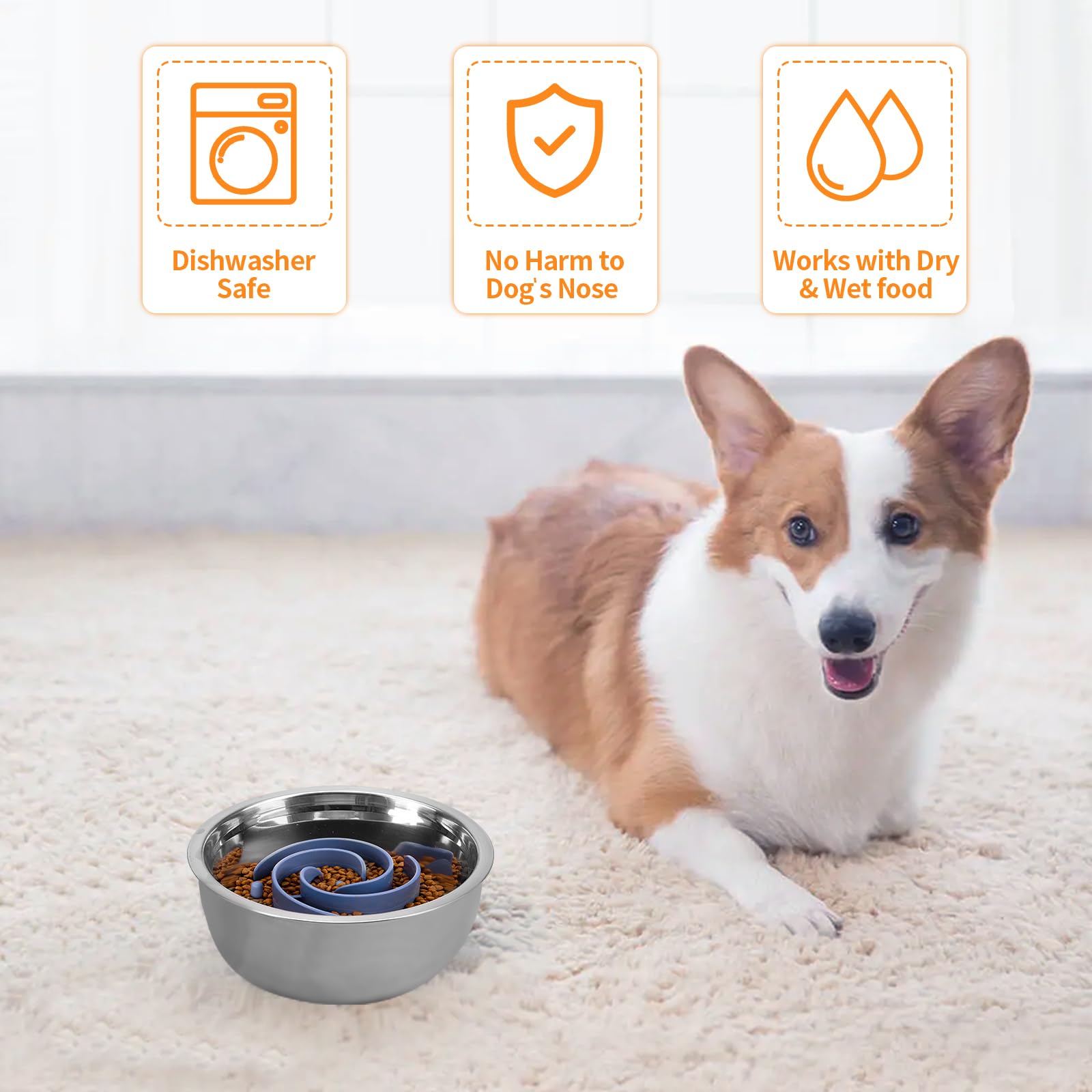 Slow Feeder Dog Bowls Insert, Bestalk Soft Silicone Slow Eating Feeder