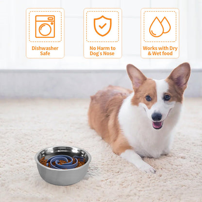 Slow Feeder Dog Bowls Insert, Bestalk Soft Silicone Slow Eating Feeder