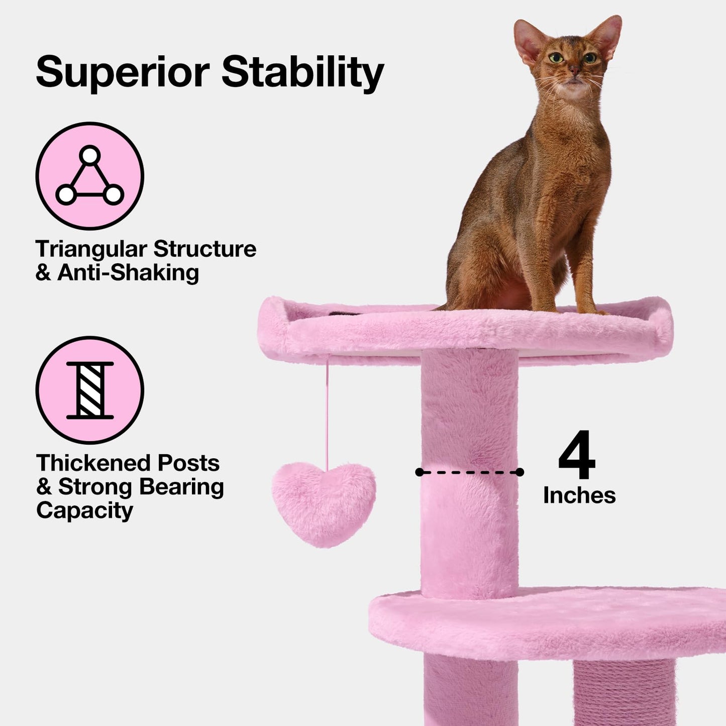 VETRESKA Cat Tree for Indoor Cats, Multi Level Cat Tower Toy
