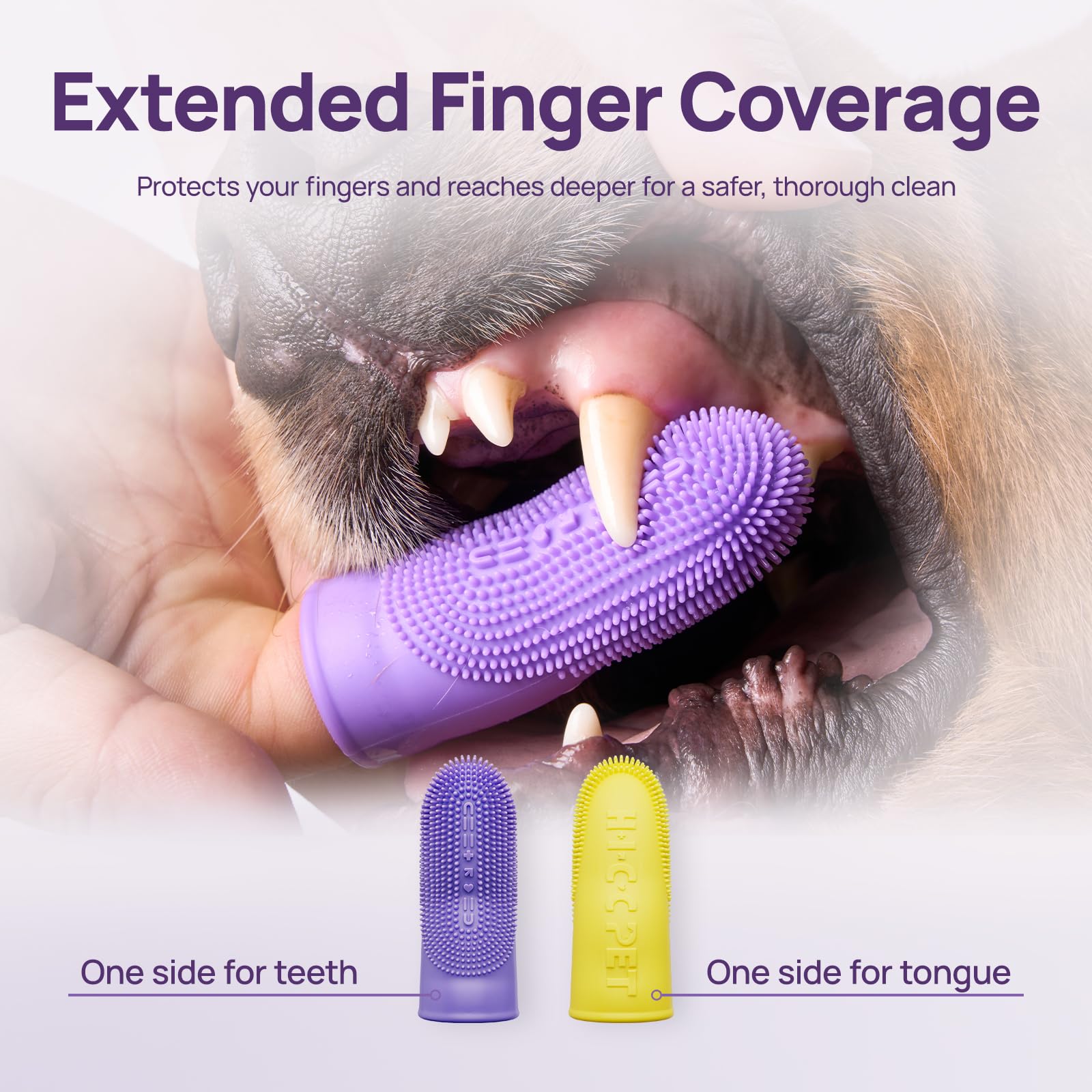 HICC PET Dog Toothbrush, Anti-Slip Dog Tooth Brushing Kit, Dog Kit