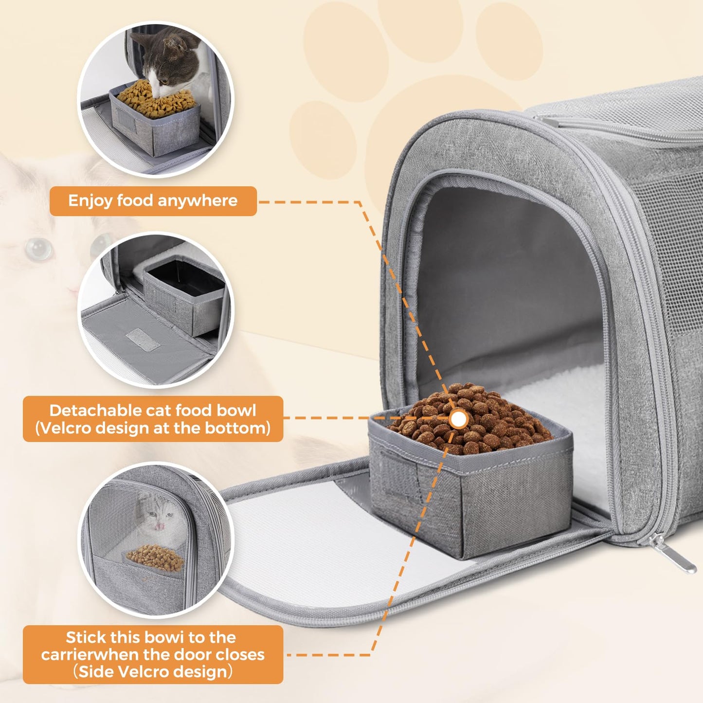 Soft Cat Carrier for Pets Up to Cat Pet Travel Bag with Padded Bag