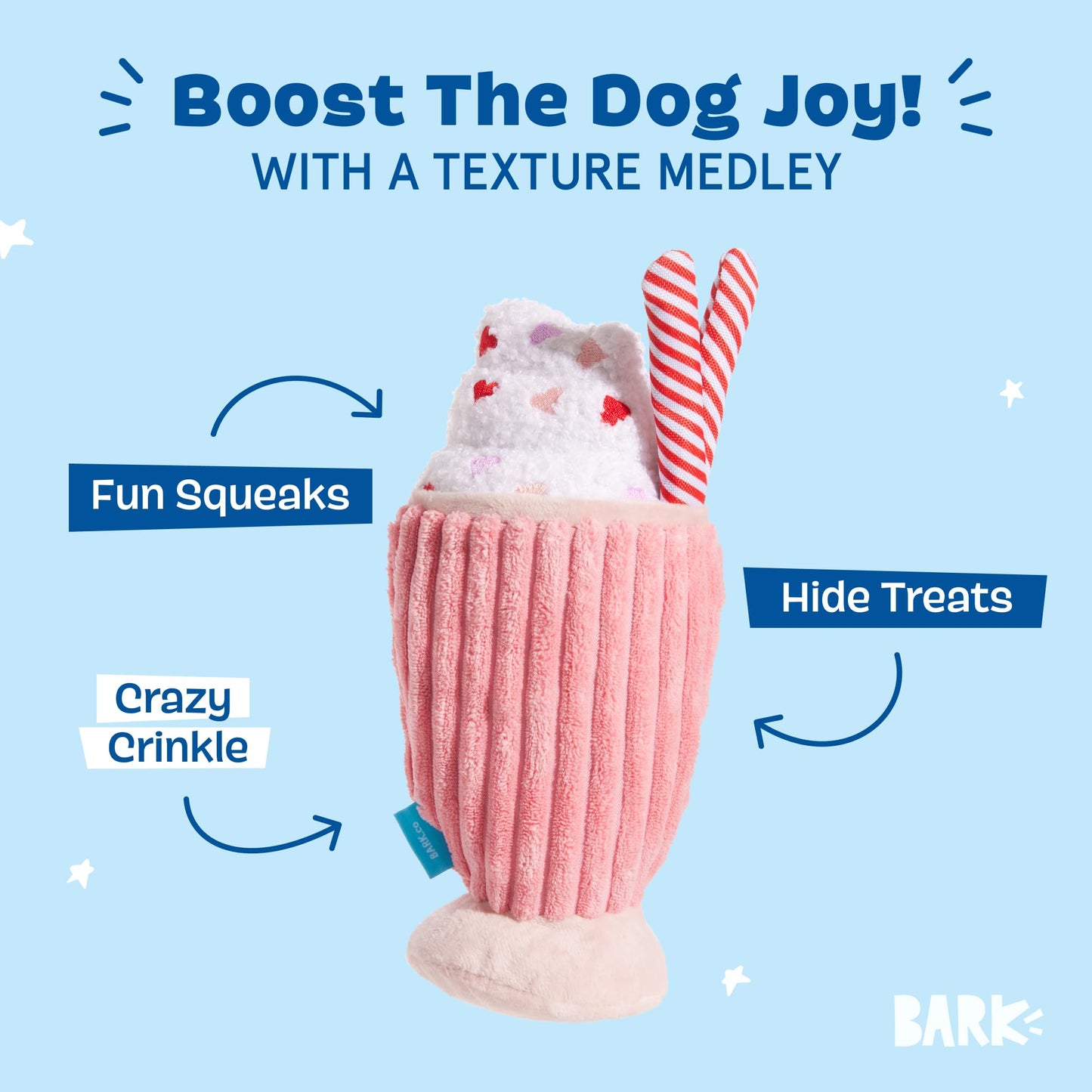 Barkbox Whine Milkshake Dog Toy Squeaky Dog Toys Plush Dog Toys Plush