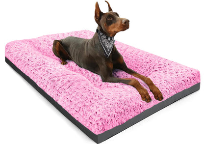 POCBLUE Dog Beds Large Sized Dog, Washable Plush Pet Bed for Crate