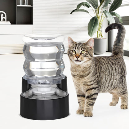 RIZZARI Dog Food Water Dispenser: Large Stainless Steel Feeder