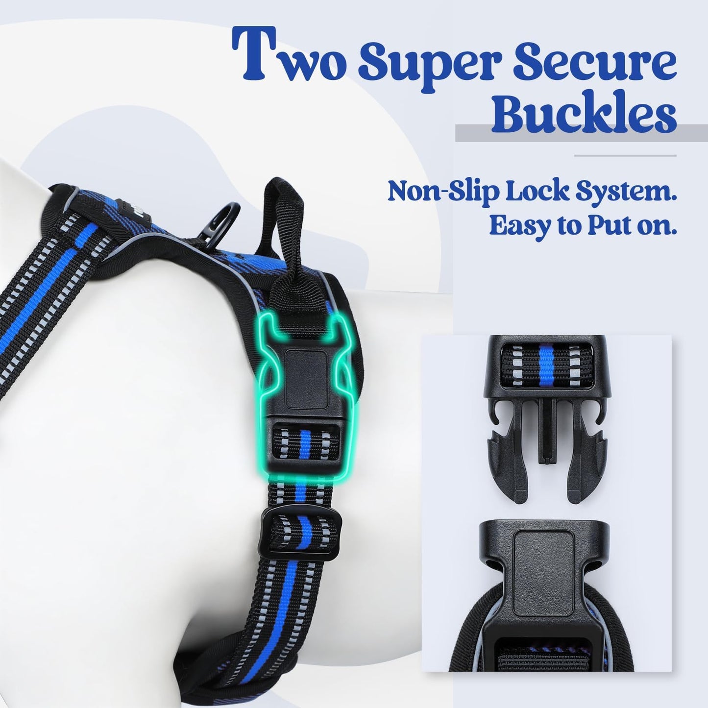 rabbitgoo Dog Harness No-Pull, Comfortable Padded Plaid Harness