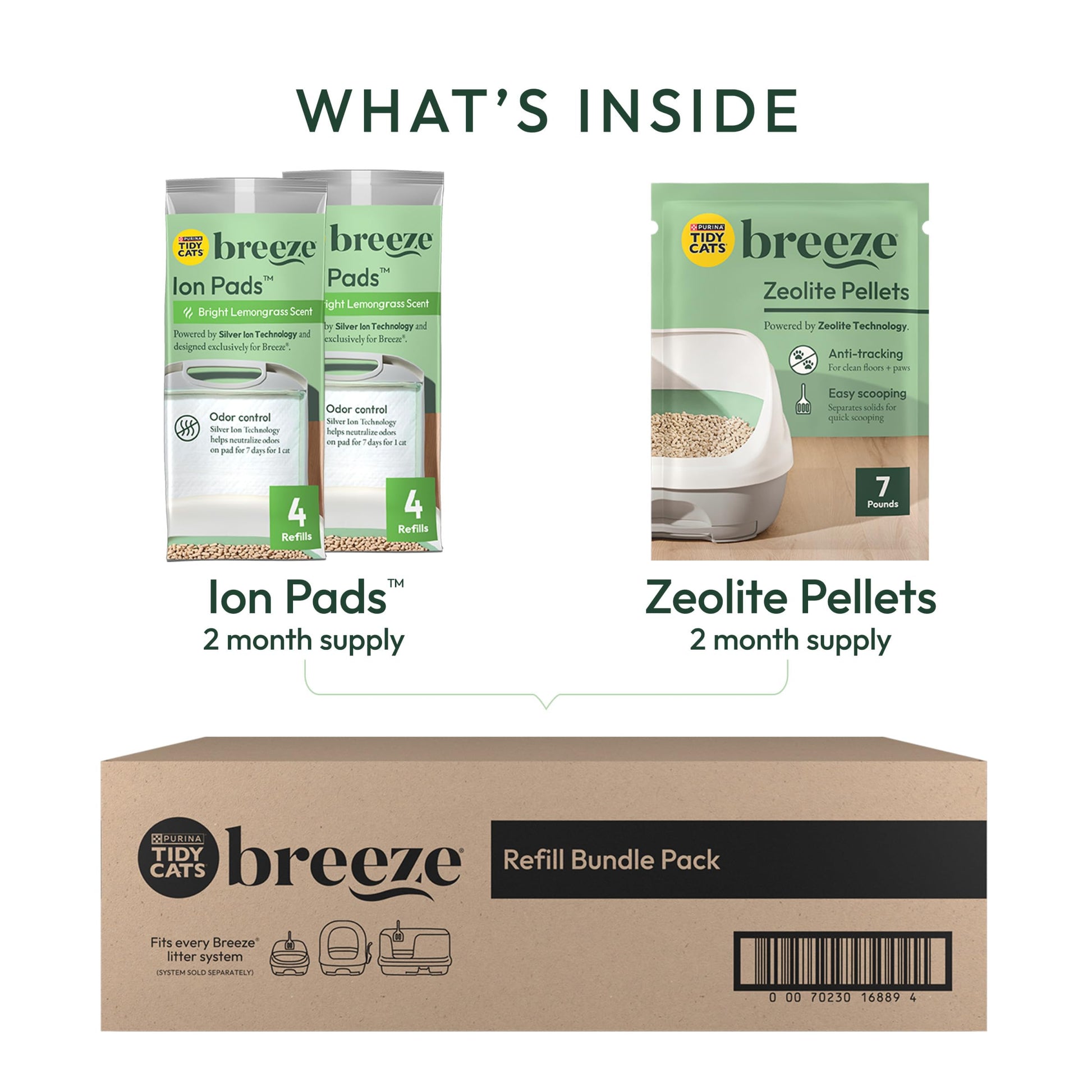 Purina Tidy Cats Breeze Litter System Cat Refill Bundle Box