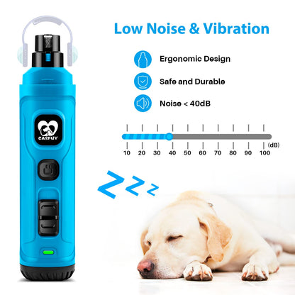 Casfuy Dog Nail Grinder with 2 LED New Version 2-Speed Trimmer