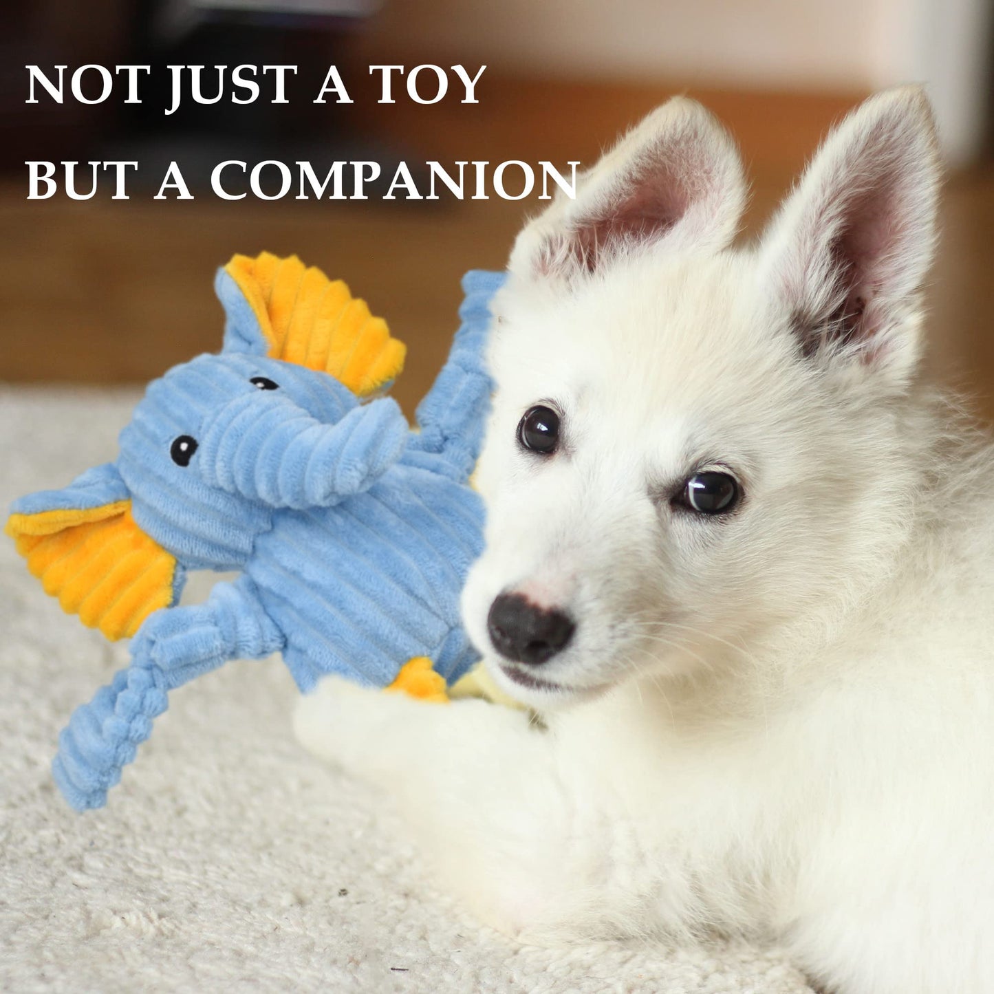 LECHONG 5 Pack Tough Dog Toys Stuffed Squeaky Dog Toys Plush
