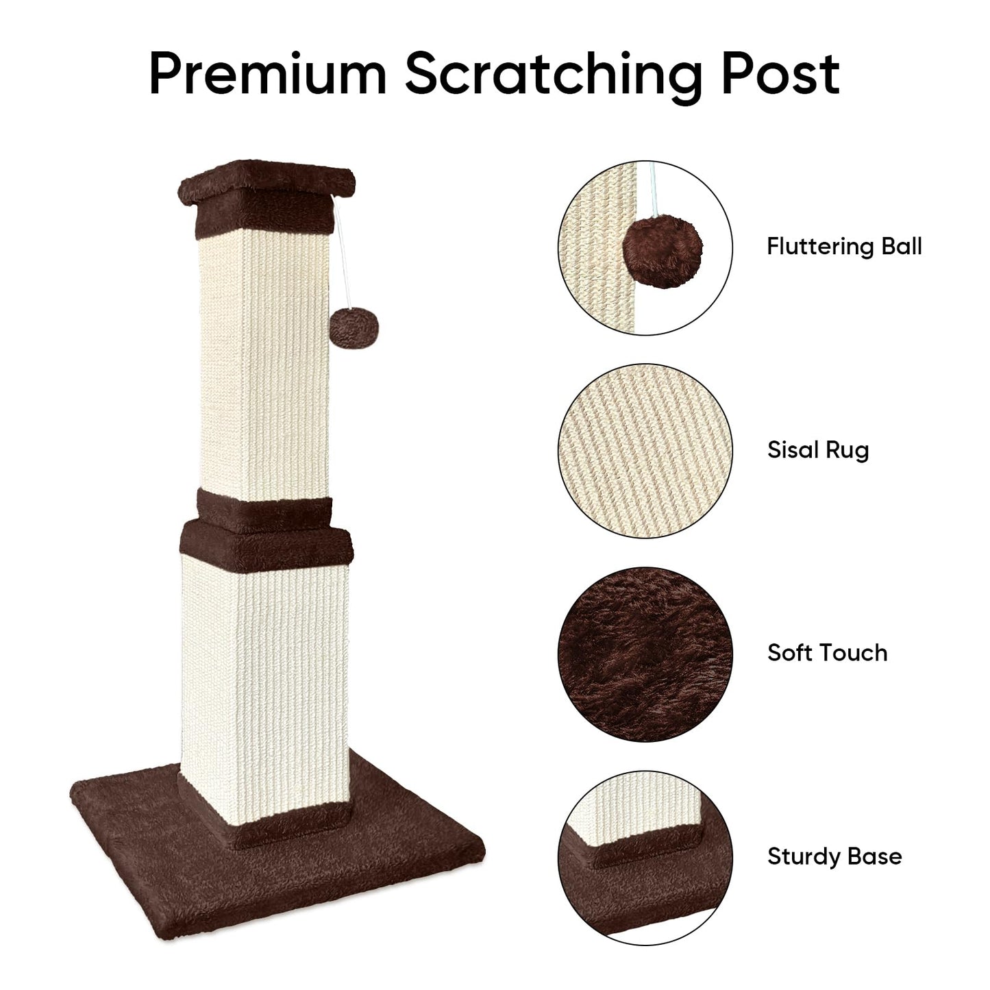 AGYM 32 Tall Cat Scratching Post for Large Cats, Cat Scratcher