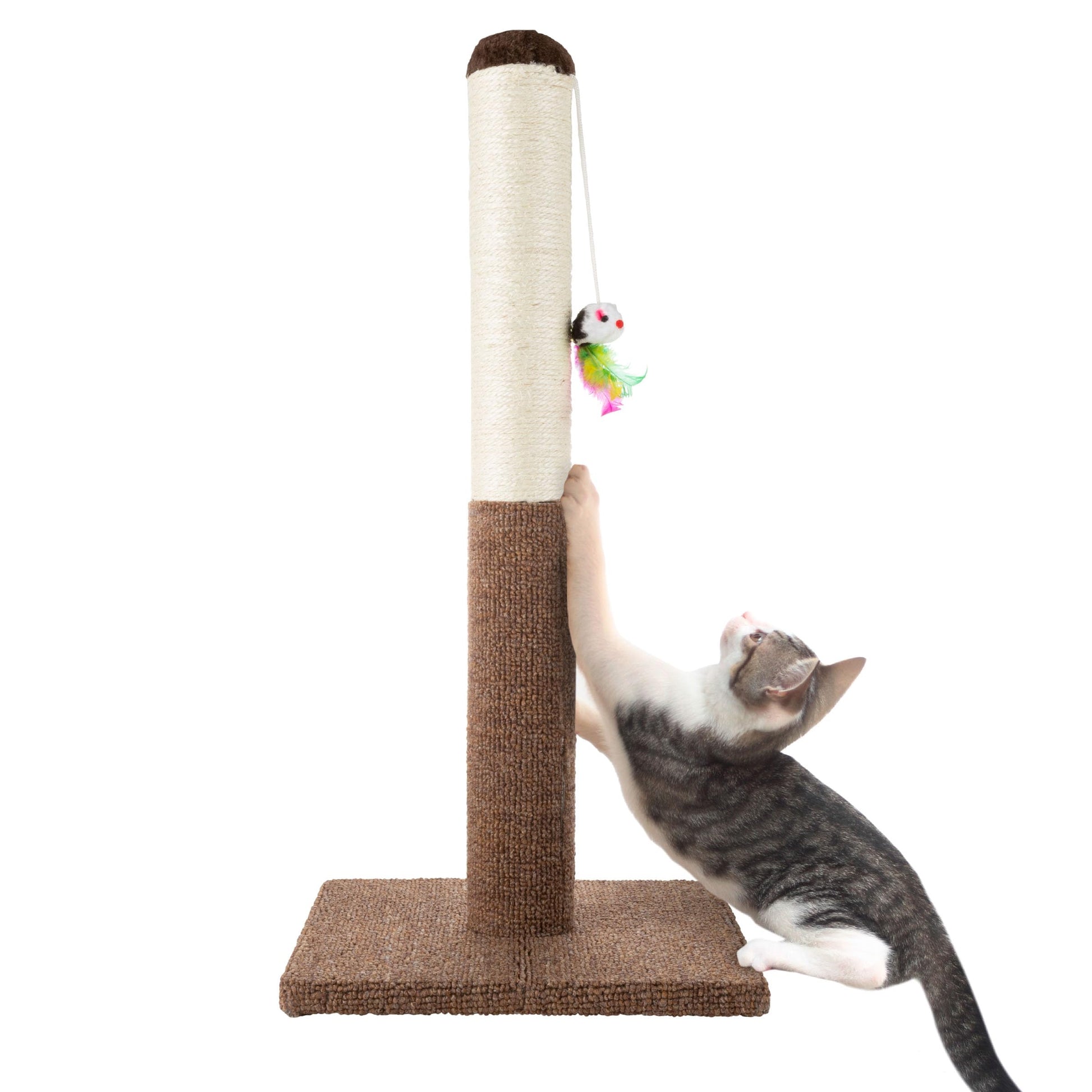 PETMAKER Cat Scratching Post Tall Scratcher for Cats and Kittens Mouse