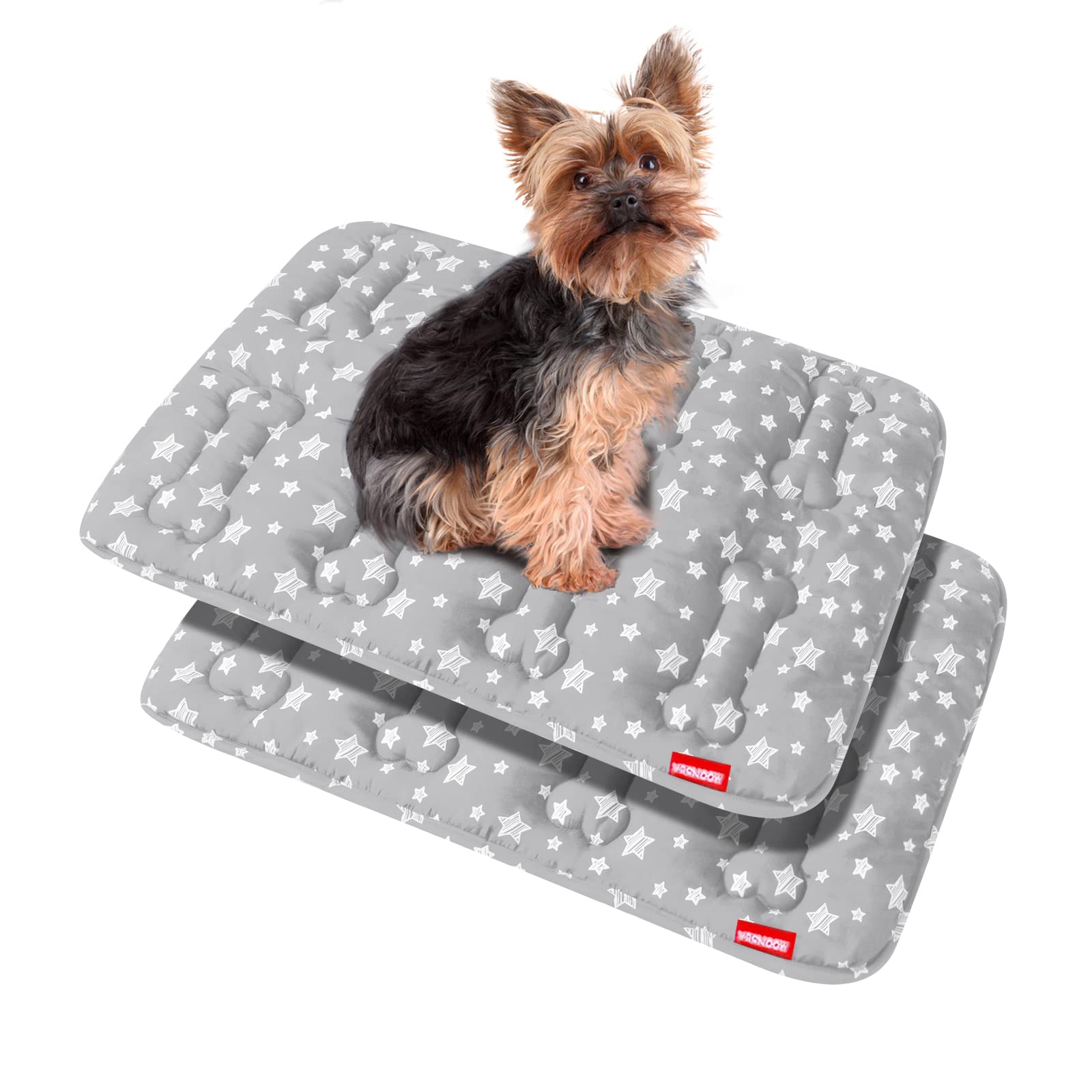 Moonsea Dog Crate Mat (24" X 18") 2 Pack, Soft Bed Mat with Cute Bed