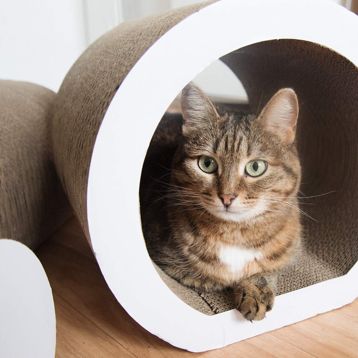 Navaris Cat Tunnel Scratcher Set (3-Pieces) Corrugated Tunnel
