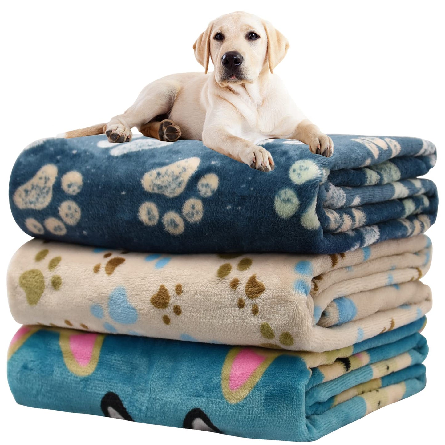 Rezutan Dog Blankets for Large Dogs Cat Flannel Blanket Crate
