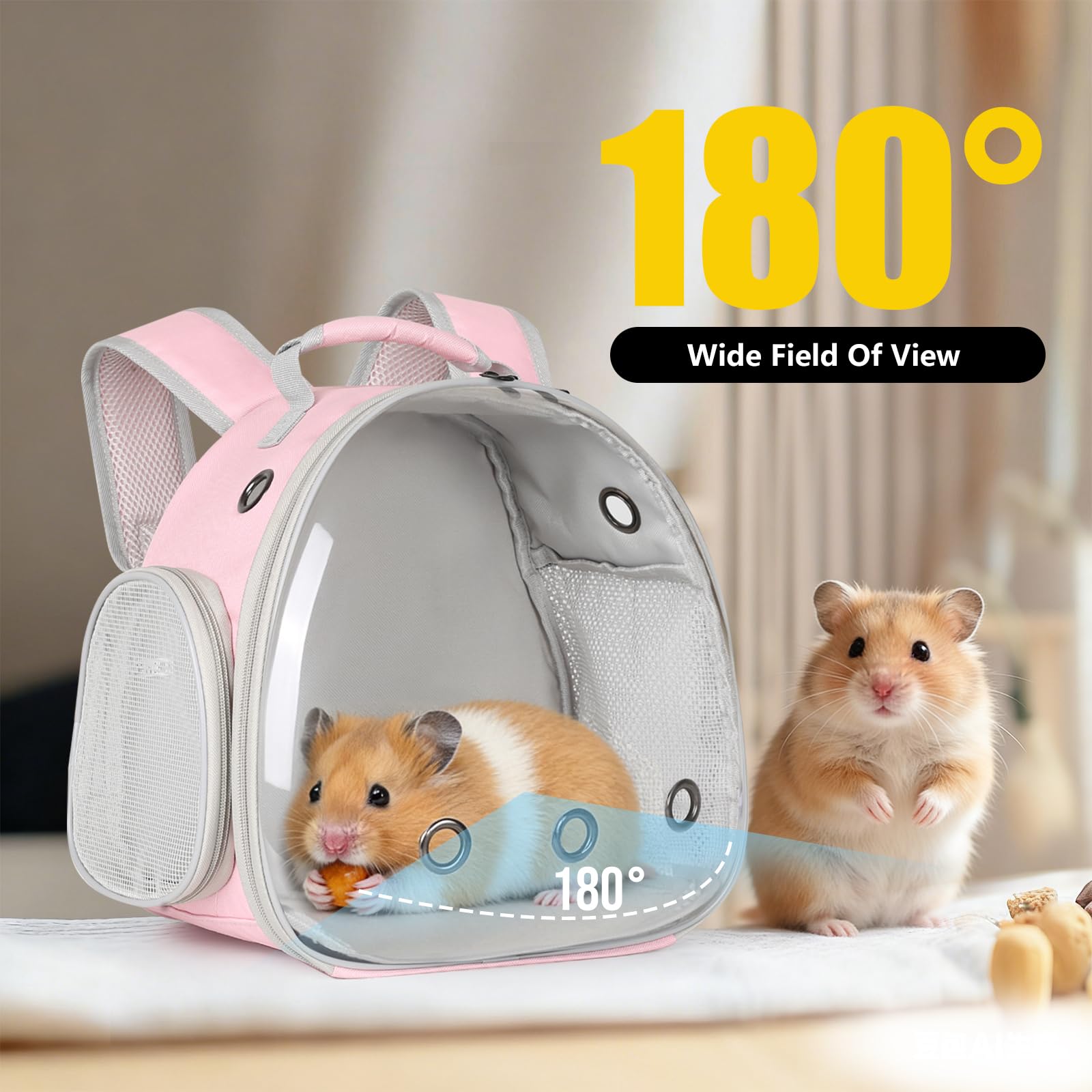 LAIRIES Guinea Pig Carrier, Clear Bubble Window for Guinea Carrier