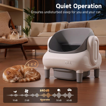 Hazrela Automatic Cat Litter Box,Self Cleaning Litter Box for Box