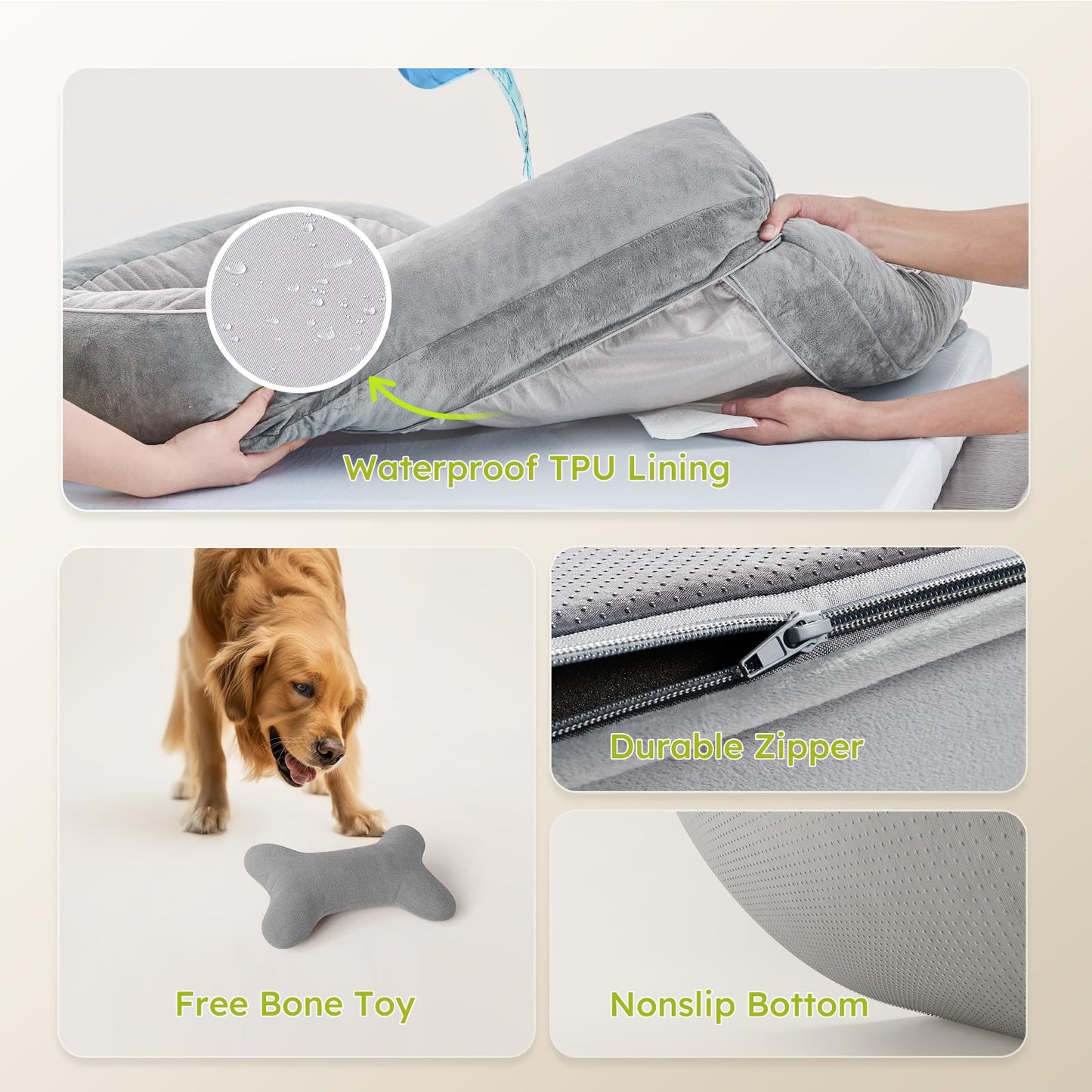 CWAWZ Jumbo Dog Beds for Extra Large Dogs, Orthopedic Dog Bed