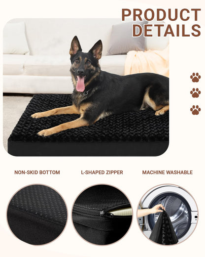 KSIIA Dog Crate Bed Waterproof Large Dog Bed Soft Velvet Bed