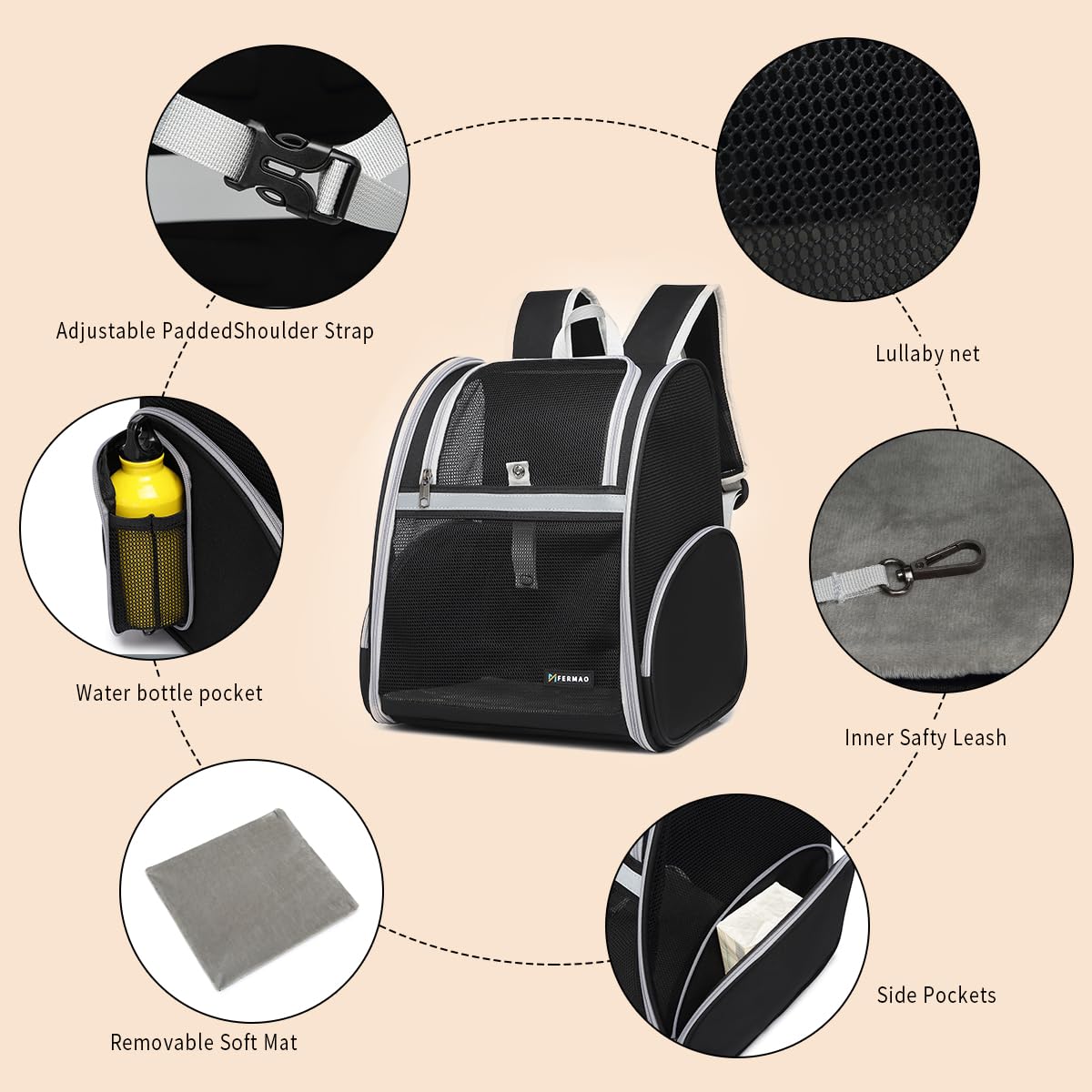 Cat Backpack Carrier for Small Dogs and Medium cat Puppy Carrier