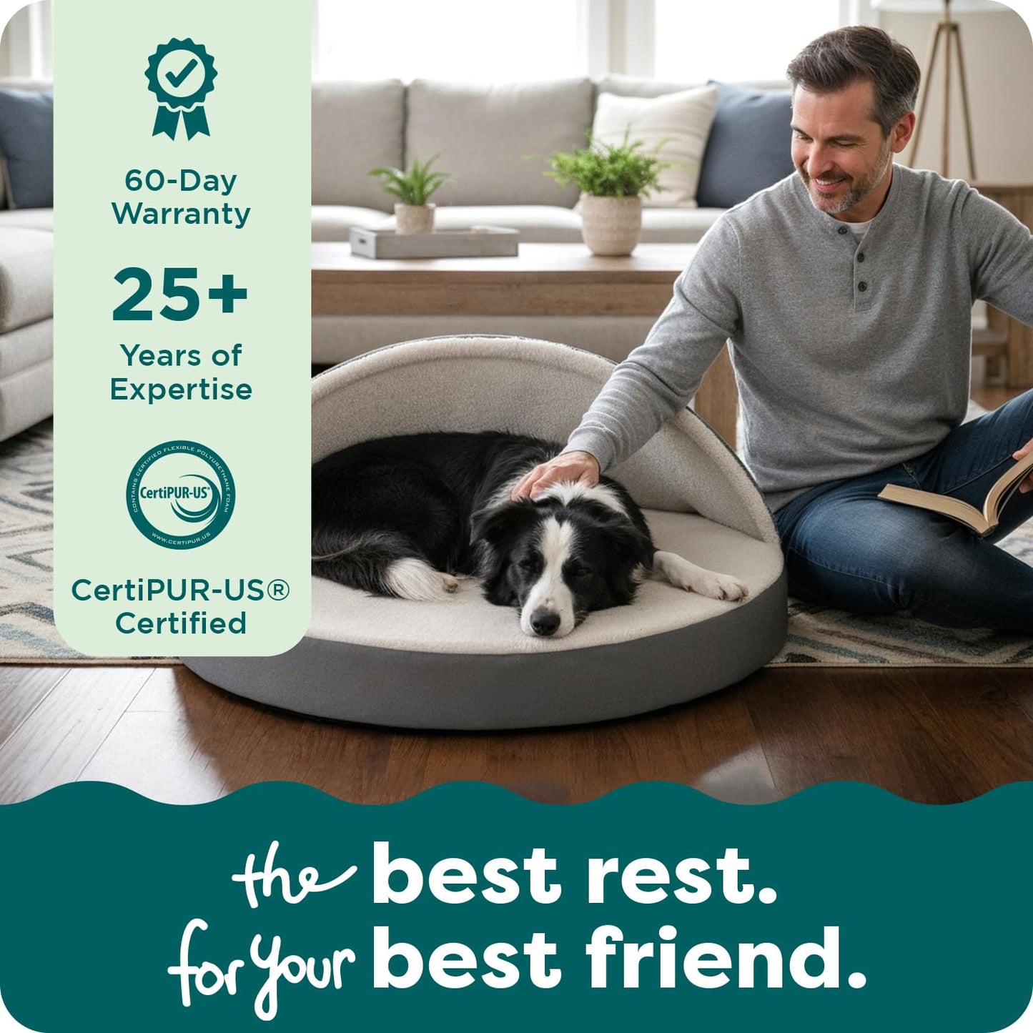 Furhaven 35" Round Orthopedic Dog Bed for Large/Medium Dogs w/ Bed