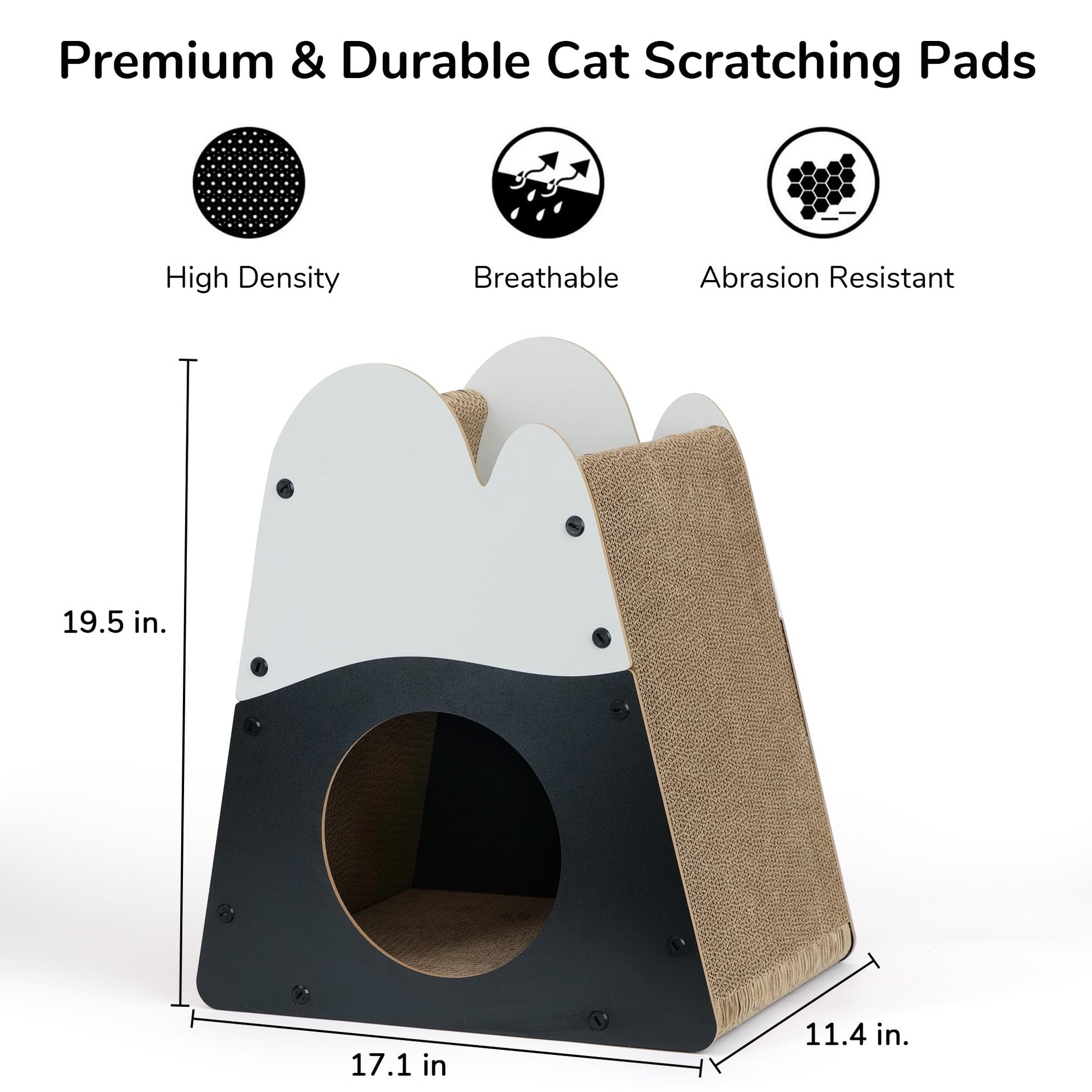 FUKUMARU Cat Scratcher House, Cozy Cardboard Cat Scratcher, House