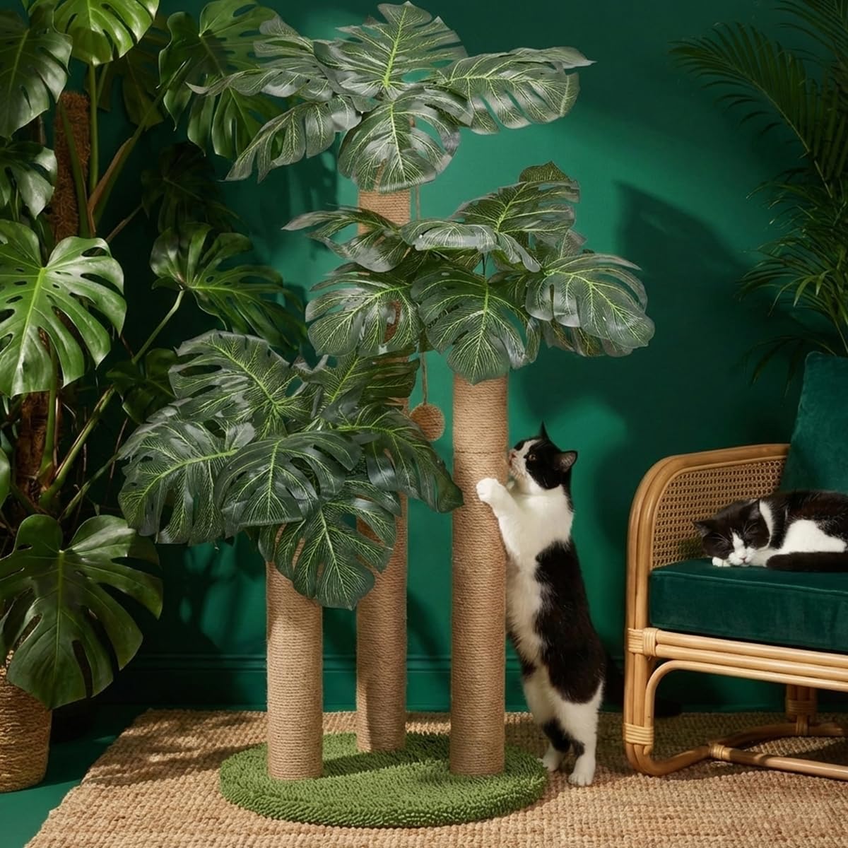 LEMONDA Cat Scratching Post,Cat Scratcher Tree with 3 Scratching Posts