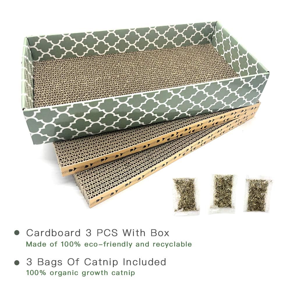 Cat Scratcher Cardboard Scratching Pads Scratch Lounge Bed with Pads