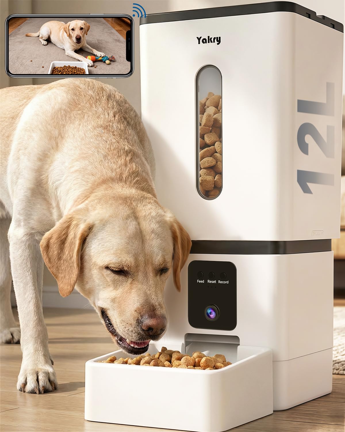 Automatic Dog Feeder Large Breed with Camera /50 Cups WiFi Dispenser