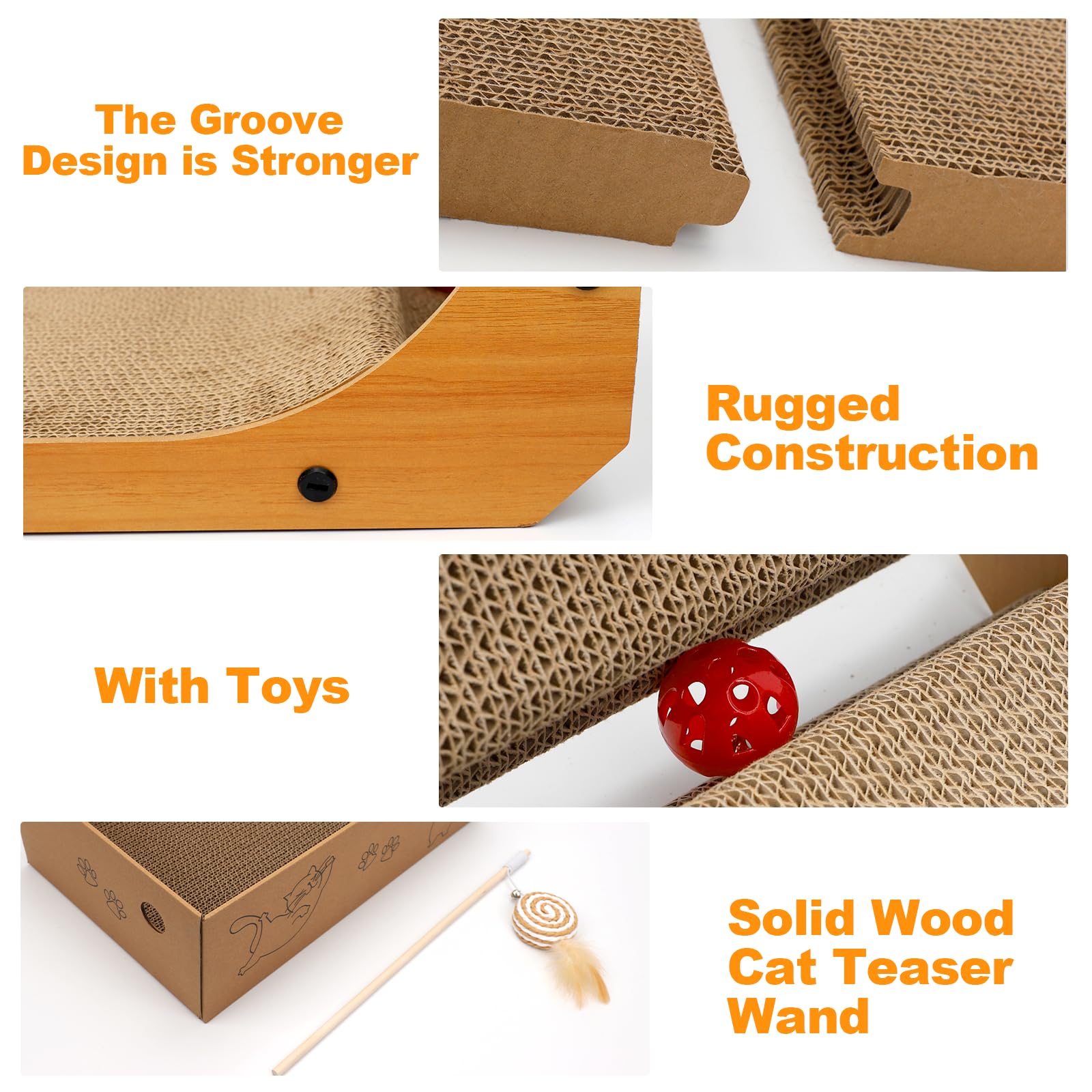 Goosheep L-Shaped Cat Scratcher 2-in1 Scratching Board for Posts