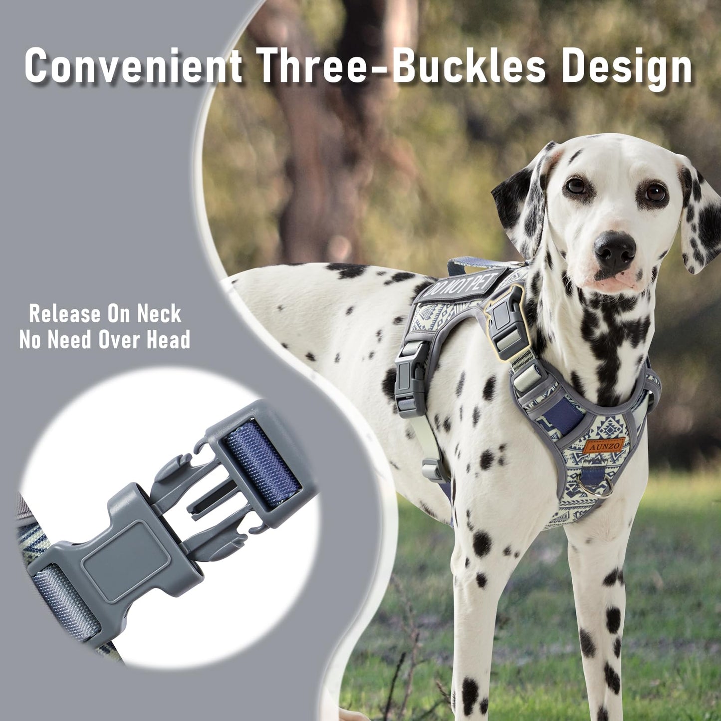Tactical Dog Harness for Medium Large Dogs, No-Pull Pet Harness Leash