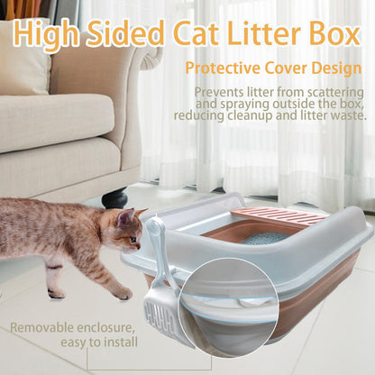 Low Entry Kitten Litter Box,Collapsible Cat Litter Box, Open Box