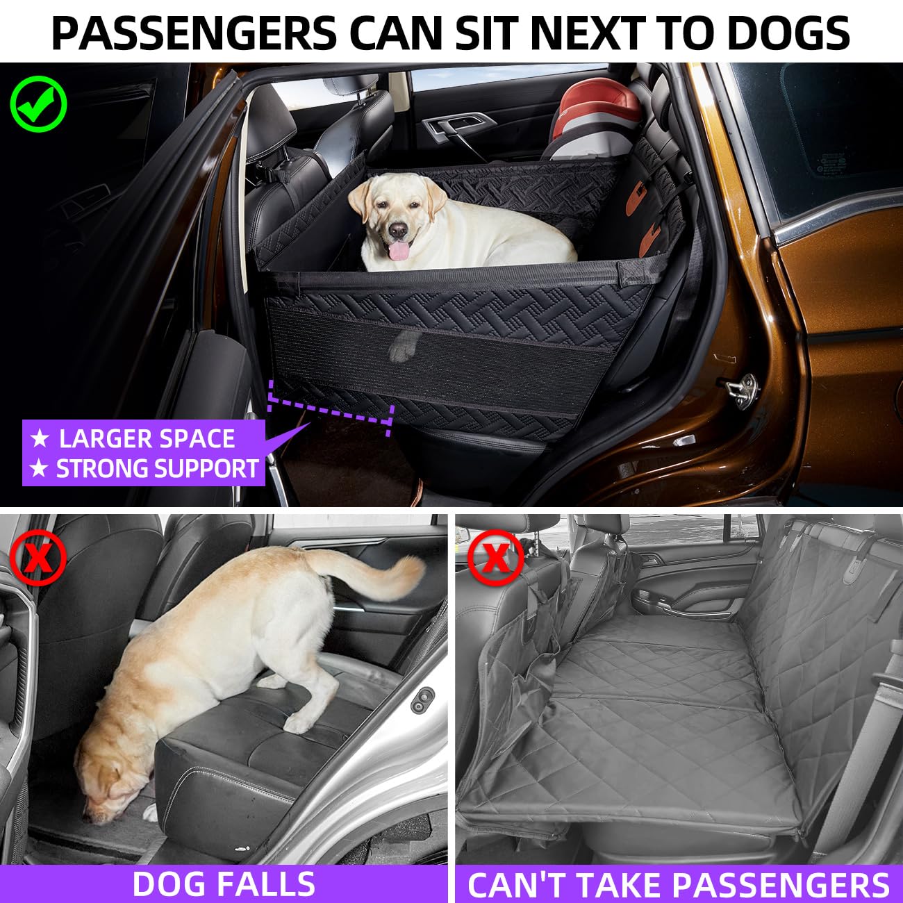 TKYZ Large Dog Car Seat,PU Leather Back Seat Extender Seat