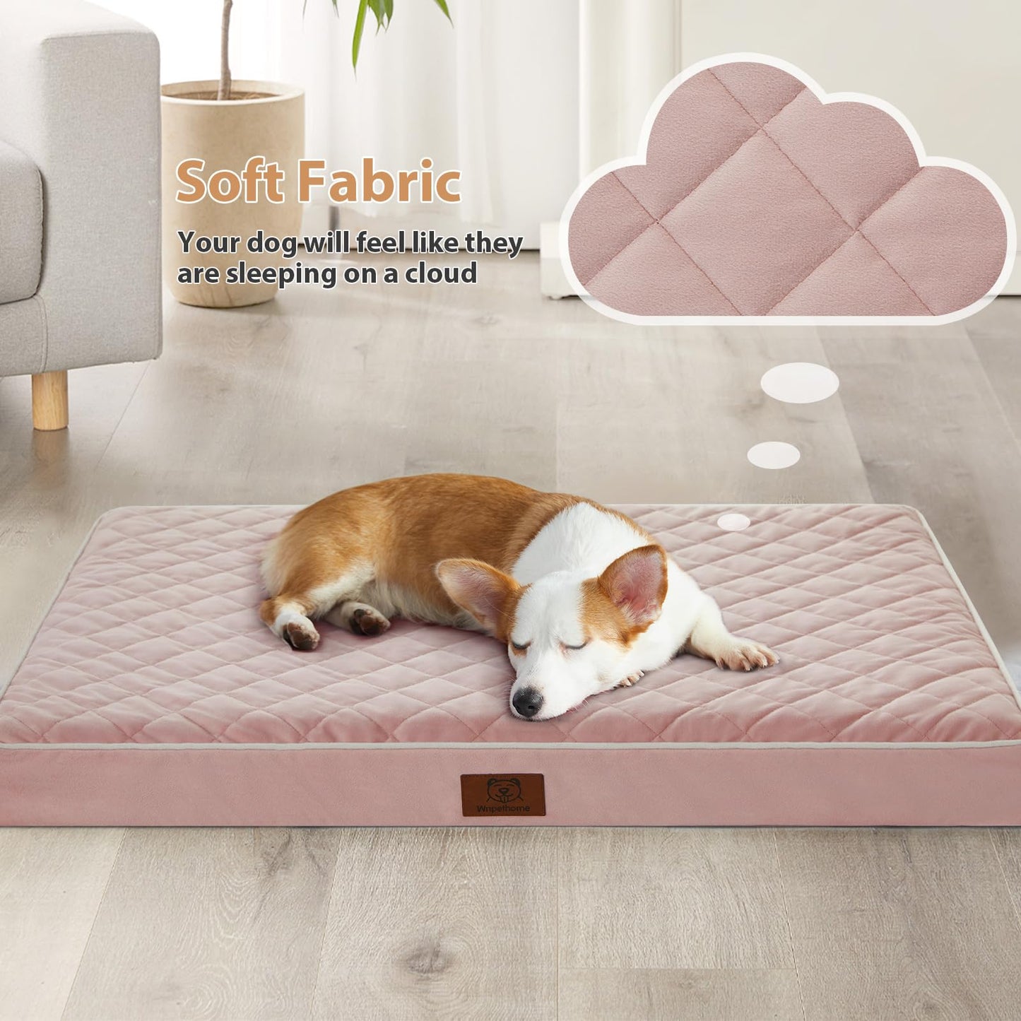 WNPETHOME Orthopedic Dog Bed Medium Size Dog, Waterproof Bed