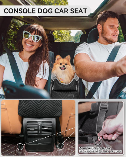 PETSFIT Center Console Dog Car Seat with Safe Protection Hooks, Seat