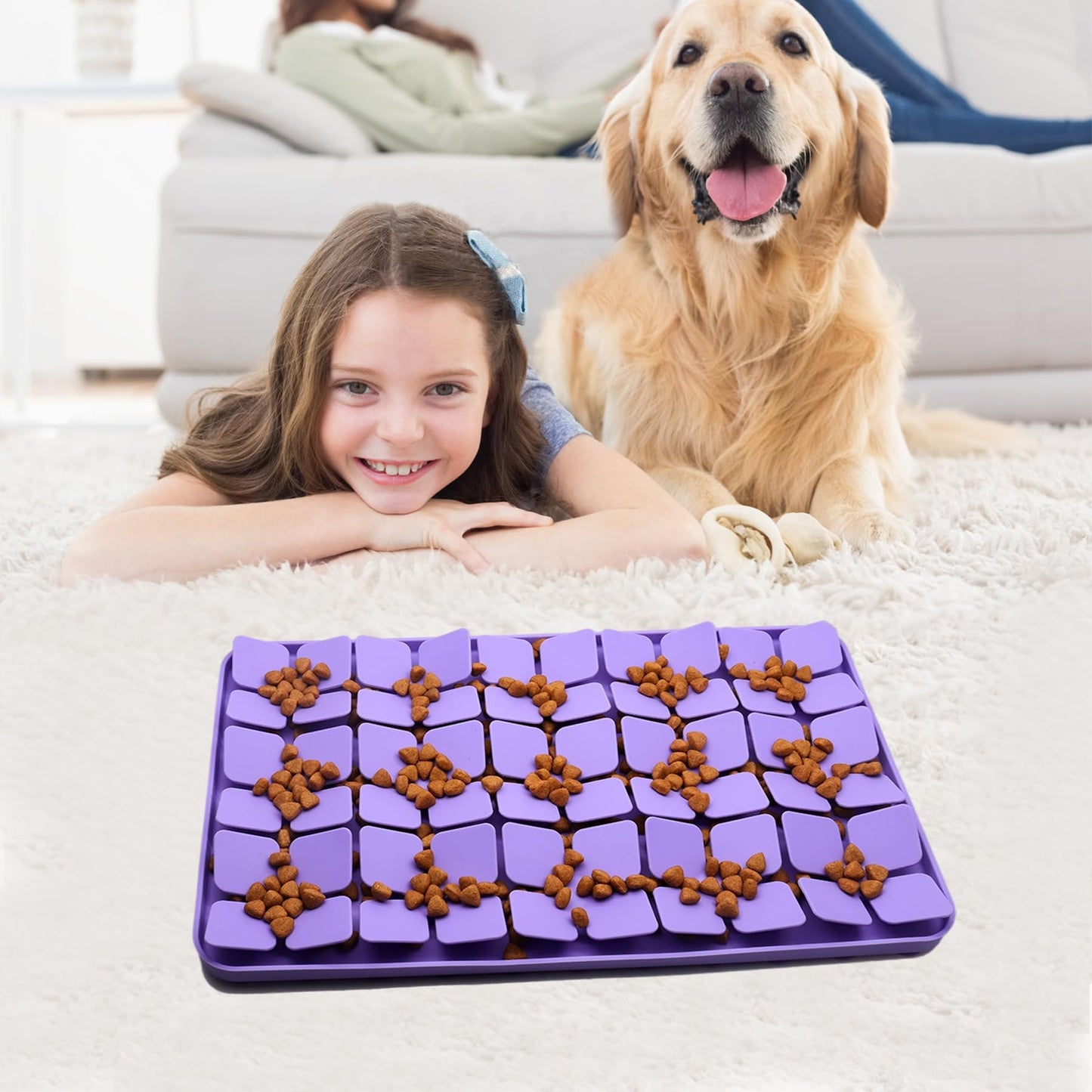 Femont Silicone Snuffle Mat for Small Medium Dogs,Slow Feeder Lick Mat