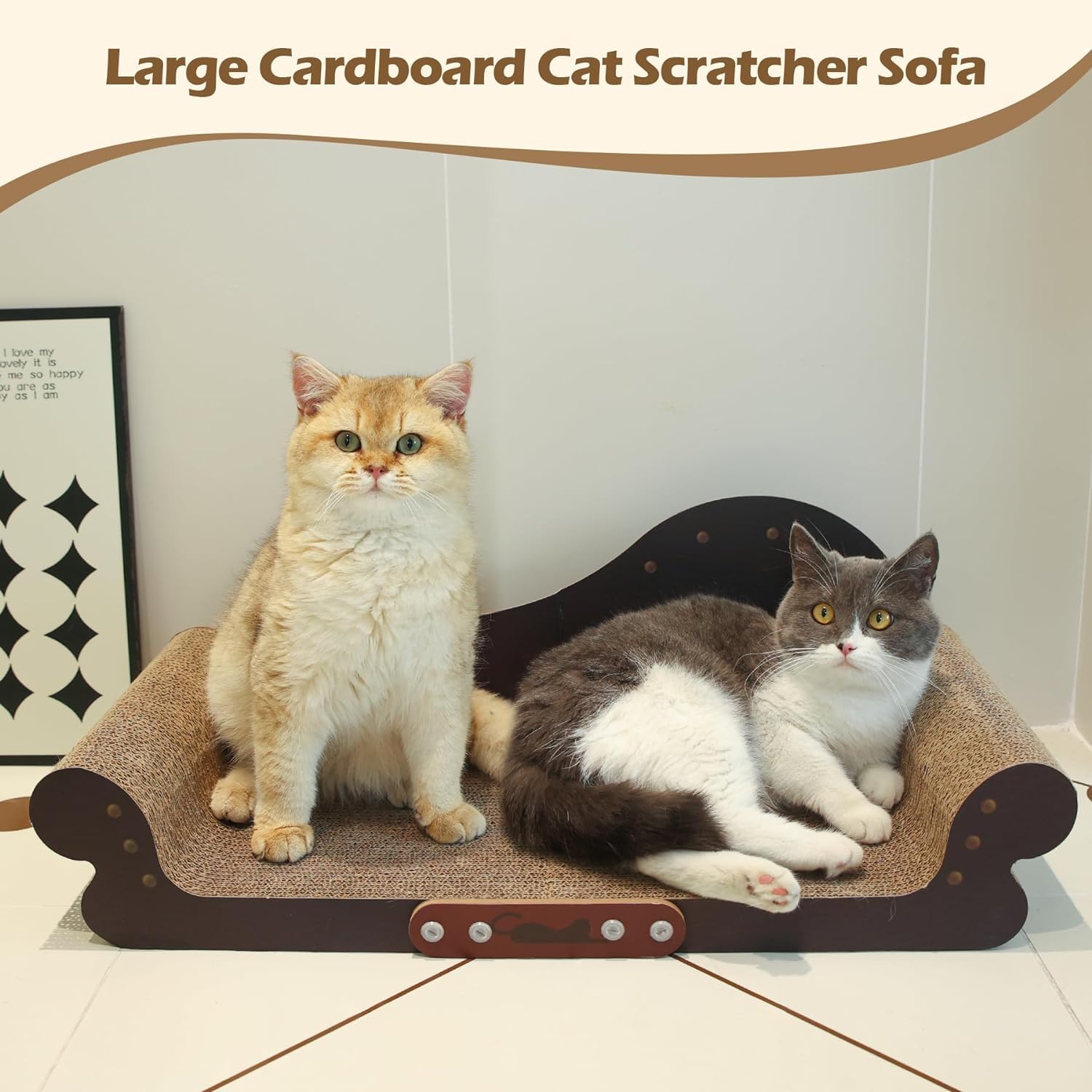 ComSaf Large Cat Scratcher Bed 26" Cat Scratching Board Cat Board