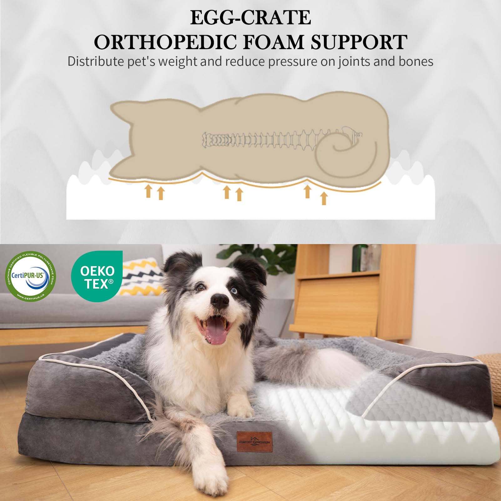 Comfort Expression Orthopedic Dog Bed for Extra Large Dogs Bed