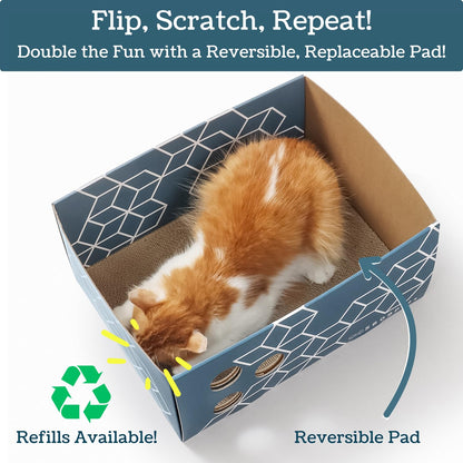 5609PETS Cat Scratching Box, Extra Large Refillable Double-Sided Pad