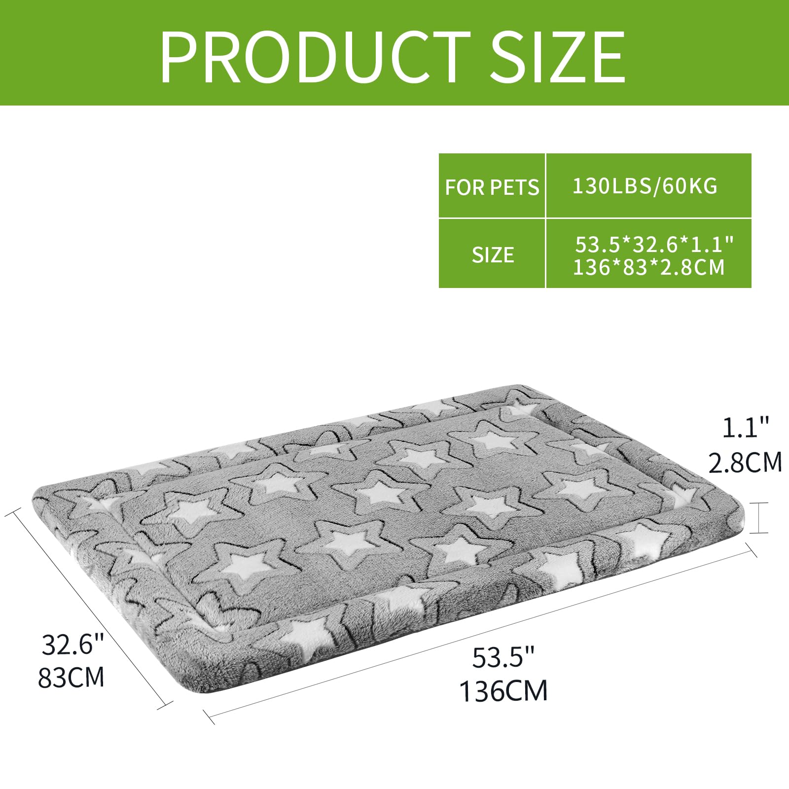 EMPSIGN Dog Crate Pad Reversible Kennel Mat (Cool Warm), Machine Bed